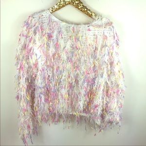 Multi-color fluffy sweater